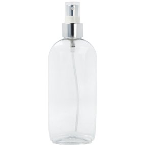 Garrafa oval 250 ml tampa vaporizadora cor prata