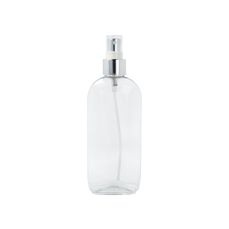 Flacon ovale 250 ml pulvérisateur argenté