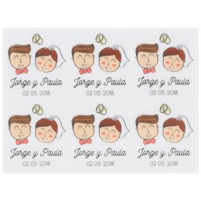 Adesivos casamento para velas personalizados