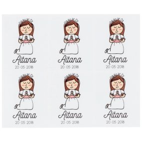 Pegatinas comunion niña para personalizar Pegatinas comunion niña para personalizar