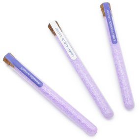 Tubo de ensaio de sais aromaticos com nomes