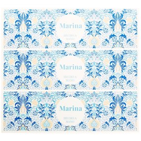 Autocollants personnalisés fleurs persanes bleues Autocollants personnalisés fleurs persanes bleues