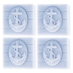 Molde sabonete marinho ancora 4 pastilhas