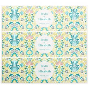 Adesivos personalizaveis flores persas mostarda e verde Adesivos personalizaveis flores persas mostarda e verde