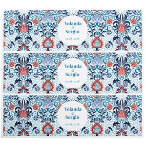 Adesivos personalizaveis flores persas vermelho e azulao Adesivos personalizaveis flores persas vermelho e azulao