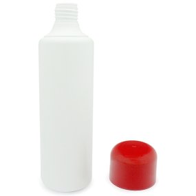 Flacon plastique blanc 500 ml bouchon rouge