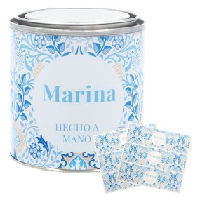 Autocollants personnalisés fleurs persanes bleues