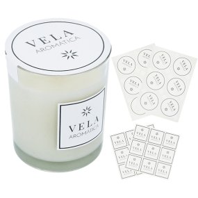 Pegatinas minimalistas para velas
