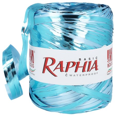 Ruban de raphia bleu