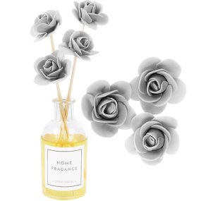 Vareta mikado com flor cinza perola