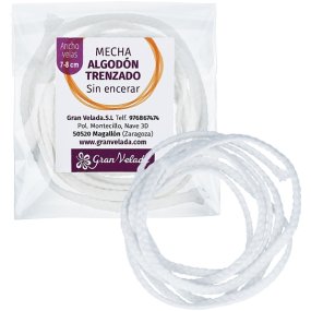 Pavio algodao trançado sem encerar 7-8 cm Pavio algodao trançado sem encerar 7-8 cm
