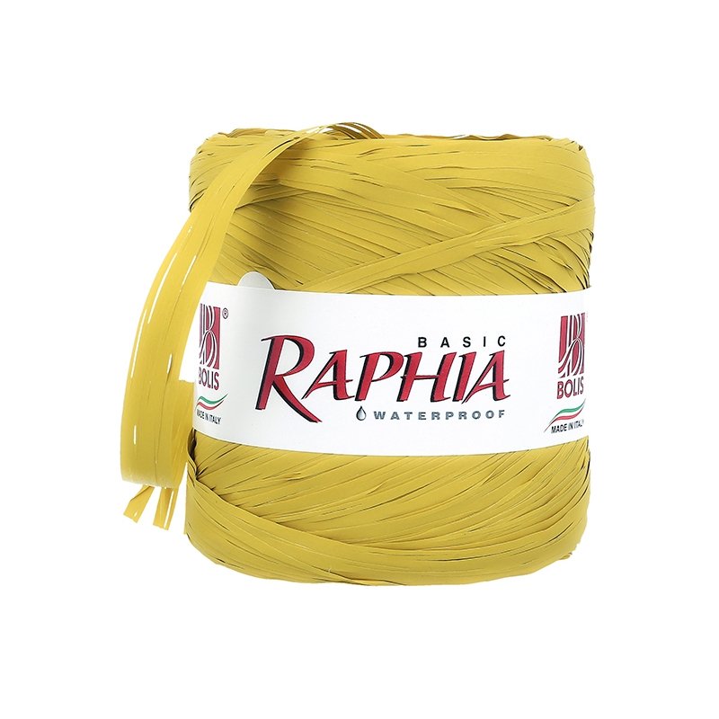 Ruban de raphia moutarde
