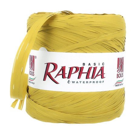 Ruban de raphia moutarde