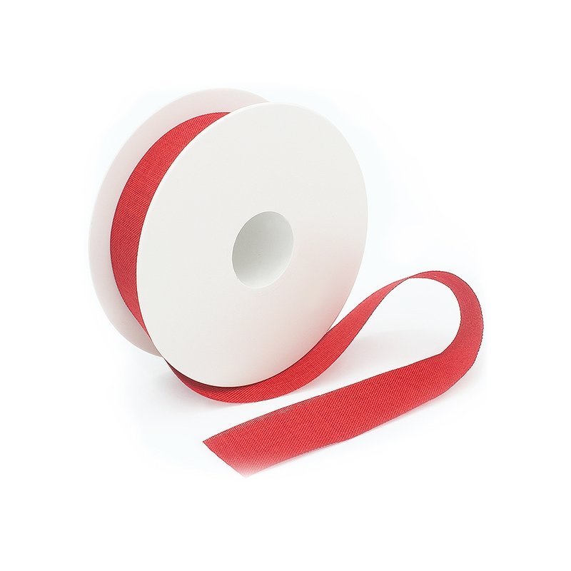 Ruban rustique en coton rouge