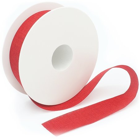 Ruban rustique en coton rouge