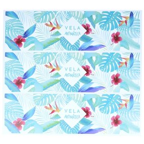 Autocollants canettes bougies tropicales bleues Autocollants canettes bougies tropicales bleues