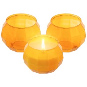Récipient 150 ml pour bougies orange bol géométrique