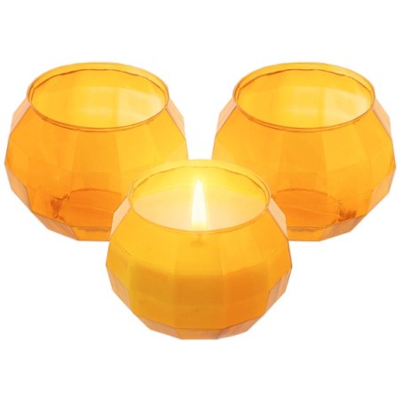 Recipientes para velas geometrica laranja