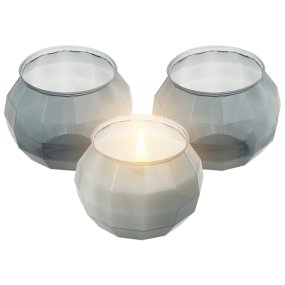 Récipient 150 ml pour bougies bol géométrique fumé