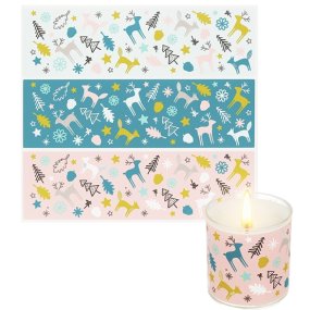 Pegatinas bosque navideño tonos verdes pequeñas