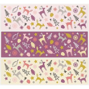 Autocollants Forêt de Noël nuances petits tons prunes