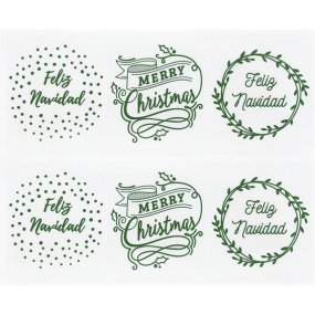 Pegatinas feliz navidad verde Pegatinas feliz navidad verde