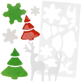 Molde figuras para janelas bosque de natal