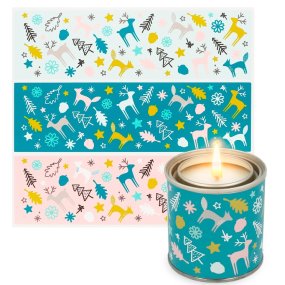 Pegatinas bosque tonos verdes para velas en lata Pegatinas bosque tonos verdes para velas en lata