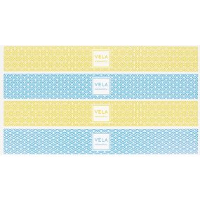 Autocollants rubans bleus et jaunes pour bougies