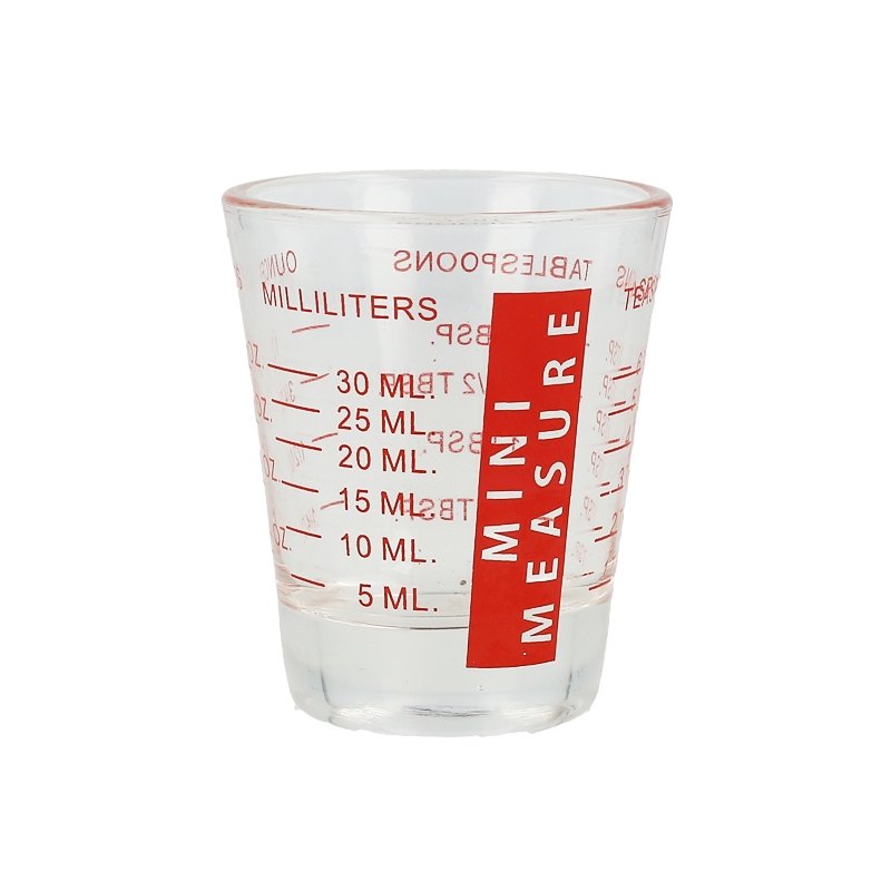 Mini vaso medidor de cristal 30 ml
