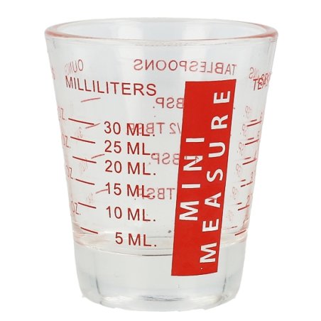 Mini vaso medidor de cristal 30 ml