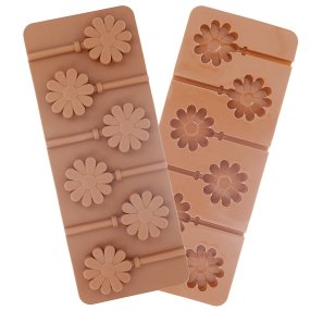 Molde piruletas flores con orificio para palitos Molde piruletas flores con orificio para palitos