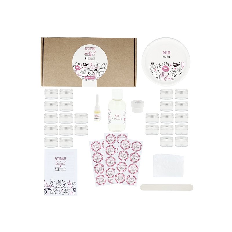 Kit fazer esfoliante labial. Materiais e instruçoes