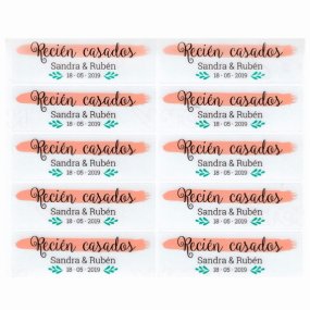 Pegatinas para pomperos recien casados personalizadas Pegatinas para pomperos recien casados personalizadas
