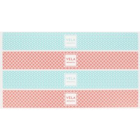 Autocollants rubans rouges et vert eau pour bougies Autocollants rubans rouges et vert eau pour bougies