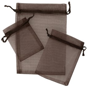 Bolsitas de organza marron chocolate 7x9 cm Bolsitas de organza marron chocolate 7x9 cm