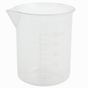 Mini copo de mediçao em plastico 50 ml
