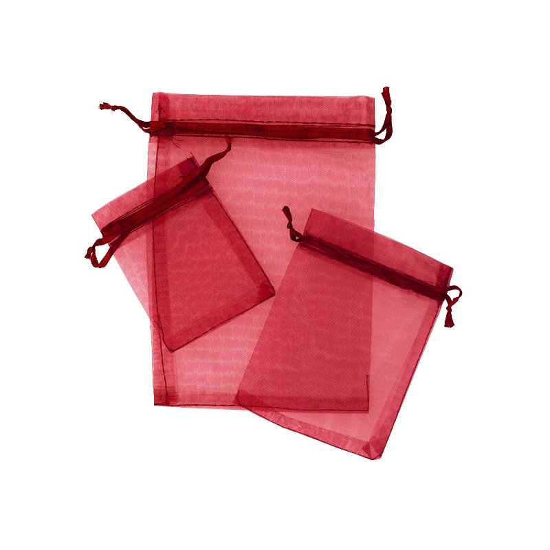 Pochettes organza nuances de rouge