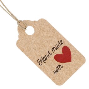 Étiquettes kraft rectangulaires faites à la main avec amour Étiquettes kraft rectangulaires faites à la main avec amour
