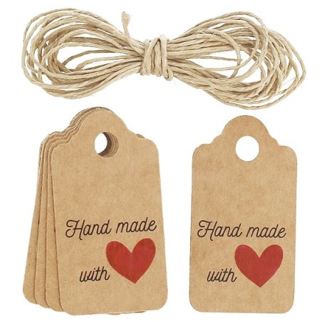 Etiquetas de cartao kraft hand made with love