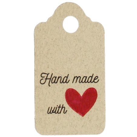 Etiquetas de cartao retangulares hand made with love