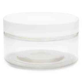 Tarro 100 ml transparente tapa blanca por mayor