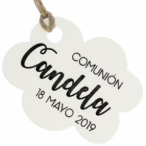 Étiquettes en carton nuages de communion personnalisés Étiquettes en carton nuages de communion personnalisés