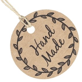 Etiquetas de papelao redondas hand made