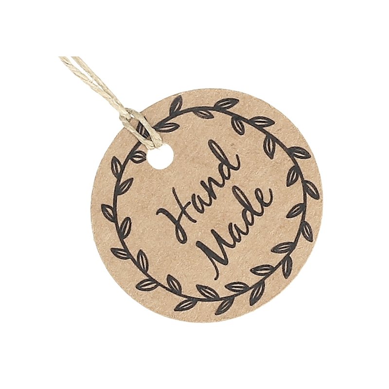 Etiquetas de papelao redondas hand made