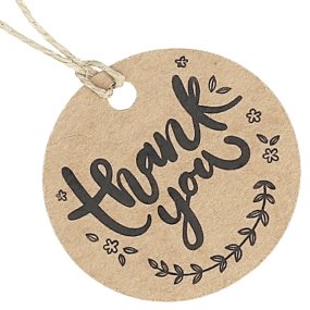 Étiquettes en carton rond merci