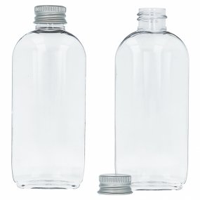 Botella 75 ml PET ovalada tapon de aluminio Botella 75 ml PET ovalada tapon de aluminio