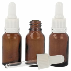 Flacon compte-gouttes en verre ambré 15 ml
