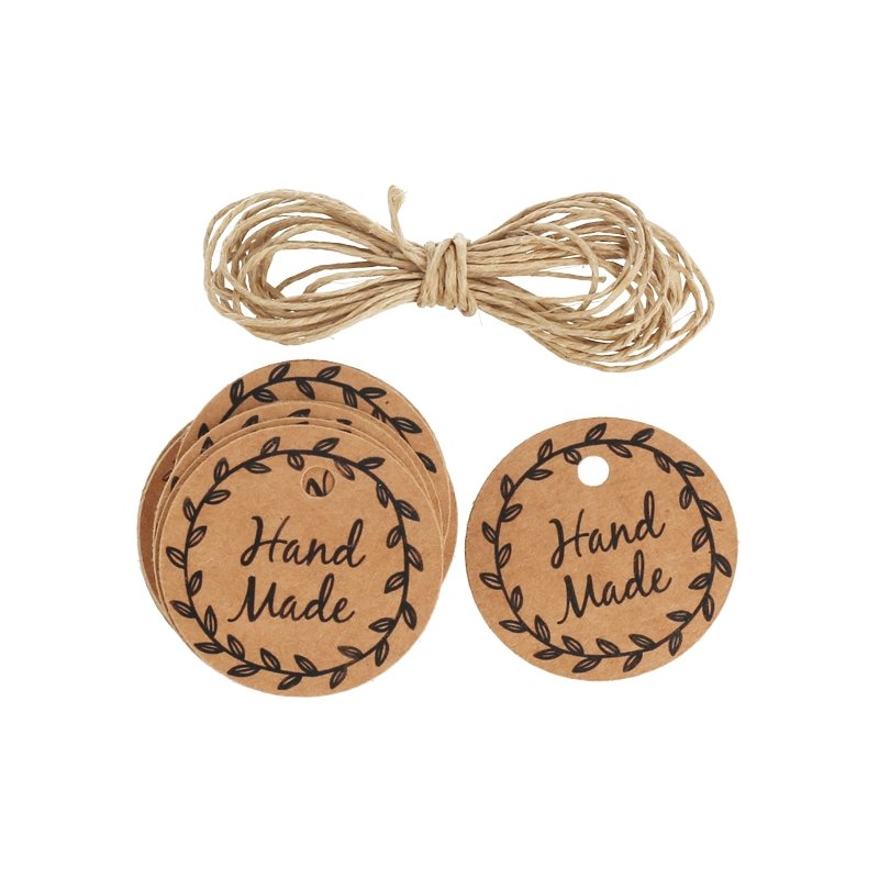 Etiquetas de papelao redondas hand made