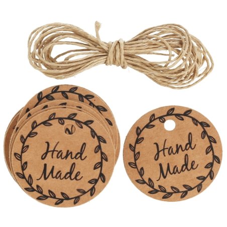 Etiquetas de papelao redondas hand made